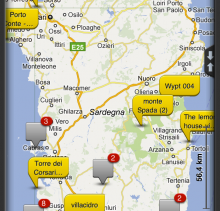 Alcuni waypoint da incrociare e visitare durante l' itinerario in Sardegna